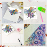 6pcs Diamond Painting Kit Greeting Card, Dragonfly 5D DIY Diamond Handmade Holiday Greeting Card with Envelope, Christmas Gift Congratulation