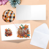 6pcs Diamond Painting Kit Greeting Card, Square Pumpkin 5D DIY Diamond Handmade Holiday Greeting Card with Envelope, Christmas Gift Congratulation