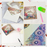 6pcs Diamond Art Painting Kit Greeting Card, Dream Beauty 5D DIY Special Shape Diamond Greeting Card Creative Gift, Christmas Thanksgiving Greeting Card Congratulation