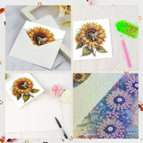 6pcs Diamond Painting Kit Greeting Card, Sunflower 5D DIY Diamond Handmade Holiday Greeting Card with Envelope, Christmas Gift Congratulation