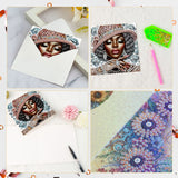 6pcs Diamond Art Painting Kit Greeting Card, Diablo Temperament Goddess 5D DIY Special Shape Diamond Greeting Card Creative Gifts, Christmas Thanksgiving Greeting Card Congratulation