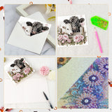 6pcs Diamond Painting Kit Greeting Card, Cow 5D DIY Diamond Handmade Holiday Greeting Card with Envelope, Christmas Gift Congratulation