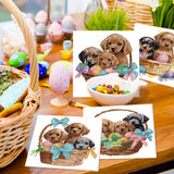 6pcs Diamond Painting Kit Greeting Card, Puppy 5D DIY Diamond Handmade Holiday Greeting Card with Envelope, Christmas Gift Congratulation