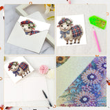 6pcs Diamond Art Painting Set Greeting Card, Winter Goat 5D DIY Special Shape Diamond Greeting Card Creative Gifts, Christmas Thanksgiving Greeting Card Congratulation