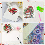 6 pcs Diamond Art Painting Kit Greeting Card, Winter Christmas Tree Bear Fine Glitter Greeting Card 5D DIY Special Shape Diamond Card Creative Gift, Holiday Gift Congratulation