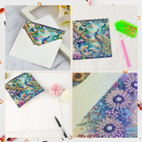 6pcs Diamond Art Painting Kit Greeting Card, Landscape Owl Peacock Butterfly 5D DIY Special Shape Diamond Greeting Card Creative Gifts, Christmas Thanksgiving Day Greeting Card Congratulation