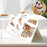 6pcs Diamond Painting Kit Greeting Card, Sofa Puppy 5D DIY Diamond Handmade Holiday Greeting Card with Envelope, Christmas Gift Congratulation