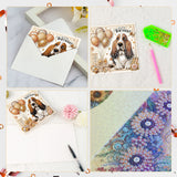 6 Pieces Diamond Art Painted Greeting Cards, Owl Hedgehog Bear 5D DIY Special Shape Diamond Card Creative Gifts, Christmas Thanksgiving Greeting Card Congratulation