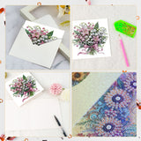 6pcs Diamond Painting Kit Greeting Card, Flower Bouquet 5D DIY Diamond Handmade Holiday Greeting Card with Envelope, Christmas Gift Congratulation