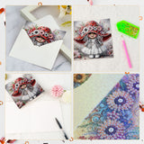 6pcs Diamond Art Painting Set Greeting Card, Big Eyes Curly Hair Sunflower 5D DIY Special Shape Diamond Greeting Card Creative Gifts, Christmas Thanksgiving Greeting Card Congratulation
