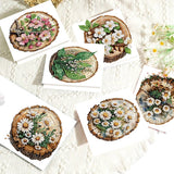 6pcs Diamond Painting Kit Greeting Card, Flower 5D DIY Diamond Handmade Holiday Greeting Card with Envelope, Christmas Gift Congratulation