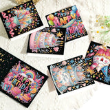 6pcs Diamond Art Painting Kit Greeting Card, Birthday Wishes 5D DIY Special Shape Diamond Greeting Card Creative Gift, Christmas Thanksgiving Greeting Card Congratulation
