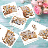 6pcs Diamond Painting Kit Greeting Card, Sofa Puppy 5D DIY Diamond Handmade Holiday Greeting Card with Envelope, Christmas Gift Congratulation