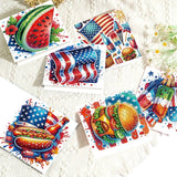 6pcs Diamond Painting Kit Greeting Card, Fruit Flag 5D DIY Diamond Handmade Holiday Greeting Card with Envelope, Christmas Gift Congratulation