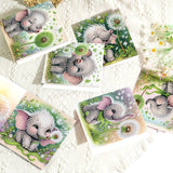 6pcs Diamond Art Painting Kit Greeting Card, Little Elephant Dandelion 5D DIY Special Shape Diamond Greeting Card Creative Gifts, Christmas Thanksgiving Greeting Card Congratulation