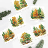 6pcs Diamond Painting Kit Greeting Card, Trees 5D DIY Diamond Handmade Holiday Greeting Card with Envelope, Christmas Gift Congratulations