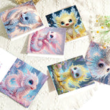 6pcs Diamond Art Painting Set Greeting Card, Colourful Dinosaur 5D DIY Special Shape Diamond Greeting Card Creative Gifts, Christmas Thanksgiving Greeting Card Congratulation