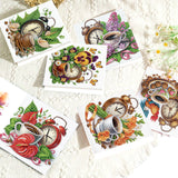6pcs Diamond Art Painting Kit Greeting Card, Alarm Clock Rooster Mug 5D DIY Special Shape Diamond Greeting Card Creative Gifts, Christmas Thanksgiving Greeting Card Congratulation
