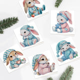 6pcs Diamond Painting Kit Greeting Card, Rabbit 5D DIY Diamond Handmade Holiday Greeting Card with Envelope, Christmas Gift Congratulations