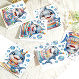 6pcs Diamond Art Painting Kit Greeting Card, Dolphin Birthday Cake 5D DIY Special Shape Diamond Greeting Card Creative Gift, Christmas Thanksgiving Greeting Card Congratulation