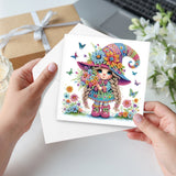 6pcs Diamond Art Painting Kit Greeting Card, Long Hair Gnome 5D DIY Special Shape Diamond Greeting Card Creative Gifts, Christmas Thanksgiving Greeting Card Congratulation
