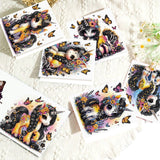 6 pcs Diamond Art Painted Greeting Card, Pegasus 5D DIY Special Shape Diamond Card Creative Gifts, Christmas Thanksgiving Greeting Card Congratulation