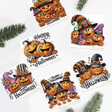 6pcs Diamond Painting Kit Greeting Card, Halloween Happy Pumpkin 5D DIY Diamond Handmade Holiday Greeting Card with Envelope, Christmas Gift Congratulation