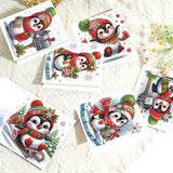 6 pcs Diamond Art Painted Greeting Card, Temperament Wave Pious Lady 5D DIY Special Shape Diamond Card Creative Gift, Christmas Thanksgiving Greeting Card Congratulation