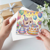 6pcs Diamond Painting Kit Greeting Card, Mermaid 5D DIY Diamond Handmade Holiday Greeting Card with Envelope, Christmas Gift Congratulation