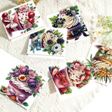 6pcs Diamond Painting Kit Greeting Card, Cake 5D DIY Diamond Handmade Holiday Greeting Card with Envelope, Christmas Gift Congratulation