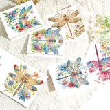 6pcs Diamond Art Painting Set Greeting Card, Dragonfly 5D DIY Special Shape Diamond Greeting Card Creative Gifts, Christmas Thanksgiving Greeting Card Congratulation