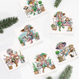 6pcs Diamond Painting Kit Greeting Card, Mushroom Genie 5D DIY Diamond Handmade Holiday Greeting Card with Envelope, Christmas Gift Congratulation