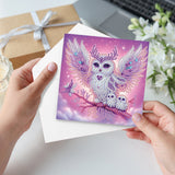 6pcs Diamond Art Painting Kit Greeting Card, Spread Wings Owl 5D DIY Special Shape Diamond Greeting Card Creative Gifts, Christmas Thanksgiving Day Greeting Card Congratulation