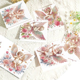 6pcs Diamond Art Painting Kit Greeting Card, Pale Pink Angel 5D DIY Special Shape Diamond Greeting Card Creative Gift, Christmas Thanksgiving Greeting Card Congratulation