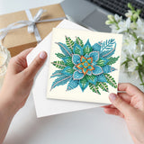 6pcs Diamond Art Painting Kit Greeting Cards, Pretty Flowers 5D DIY Special Shape Diamond Greeting Card Creative Gifts, Christmas Thanksgiving Greeting Card Congratulation