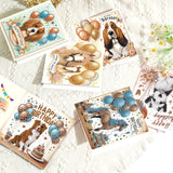 6 Pieces Diamond Art Painted Greeting Cards, Owl Hedgehog Bear 5D DIY Special Shape Diamond Card Creative Gifts, Christmas Thanksgiving Greeting Card Congratulation