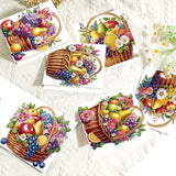 6pcs Diamond Painting Kit Greeting Card, Fruit Blue 5D DIY Diamond Handmade Holiday Greeting Card with Envelope, Christmas Gift Congratulation