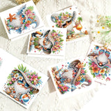 6pcs Diamond Art Painting Set Greeting Card, Fashion Seaside Gnome 5D DIY Special Shape Diamond Greeting Card Creative Gifts, Christmas Thanksgiving Greeting Card Congratulations