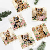 6pcs Diamond Painting Kit Greeting Card, Puppy 5D DIY Diamond Handmade Holiday Greeting Card with Envelope, Christmas Gift Congratulation