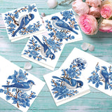 6pcs Diamond Painting Kit Greeting Card, Birdie 5D DIY Diamond Handmade Holiday Greeting Card with Envelope, Christmas Gift Congratulation
