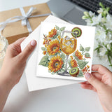 6pcs Diamond Art Painting Kit Greeting Card, Wine Glass Flower 5D DIY Special Shape Diamond Greeting Card Creative Gifts, Christmas Thanksgiving Greeting Card Congratulation