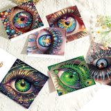 6pcs Diamond Art Painting Set Greeting Card, Deep Eyes 5D DIY Special Shape Diamond Greeting Card Creative Gifts, Christmas Thanksgiving Greeting Card Congratulation