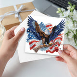 6pcs Diamond Art Painting Kit Greeting Card, Spread Wings Yang Fan Eagle 5D DIY Special Shape Diamond Greeting Card Creative Gifts, Christmas Thanksgiving Day Greeting Card Congratulation