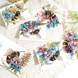 6pcs Diamond Painting Kit Greeting Card, Bee Flower 5D DIY Diamond Handmade Holiday Greeting Card with Envelope, Christmas Gift Congratulation