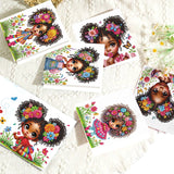 6 pcs Diamond Art Painted Greeting Card, Sun Moon Side by Side 5D DIY Special Shape Diamond Card Creative Gift, Christmas Thanksgiving Greeting Card Congratulation