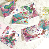 6 pcs Diamond Art Painted Greeting Card, Butterfly Lady 5D DIY Special Shape Diamond Card Creative Gift, Christmas Thanksgiving Greeting Card Congratulation