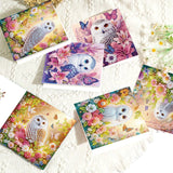 6 pcs Diamond Art Painted Greeting Card, Squirrel 5D DIY Special Shape Diamond Card Creative Gift, Christmas Thanksgiving Greeting Card Congratulation