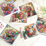 6 Pieces Diamond Art Painted Greeting Cards, Trendy Music Elderly 5D DIY Special Shape Diamond Card Creative Gifts, Christmas Thanksgiving Greeting Cards Congratulation
