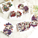 6pcs Diamond Art Painting Set Greeting Card, Winter Goat 5D DIY Special Shape Diamond Greeting Card Creative Gifts, Christmas Thanksgiving Greeting Card Congratulation