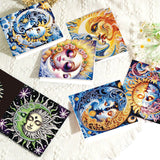 6 pcs Diamond Art Painted Greeting Card, Pretty Flowers 5D DIY Special Shape Diamond Card Creative Gifts, Christmas Thanksgiving Greeting Card Congratulation